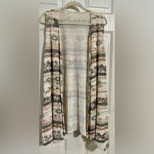 Women’s XL Western Running Horse Print Lightweight Cardigan